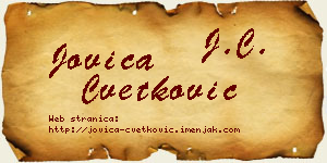 Jovica Cvetković vizit kartica